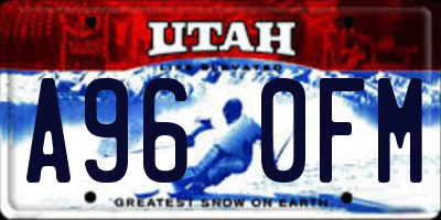 UT license plate A960FM