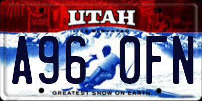 UT license plate A960FN