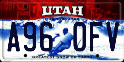 UT license plate A960FV