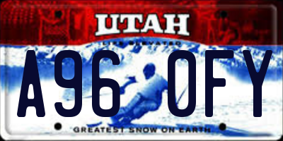 UT license plate A960FY