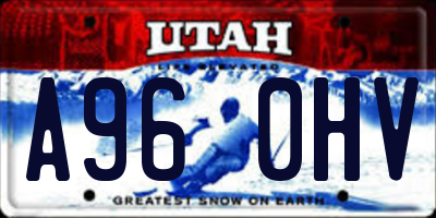 UT license plate A960HV
