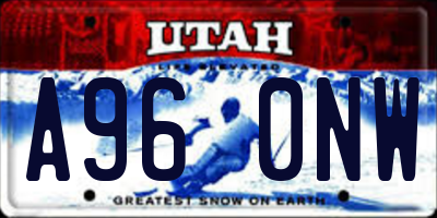 UT license plate A960NW