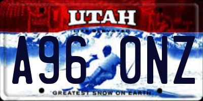 UT license plate A960NZ