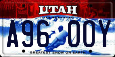 UT license plate A960OY