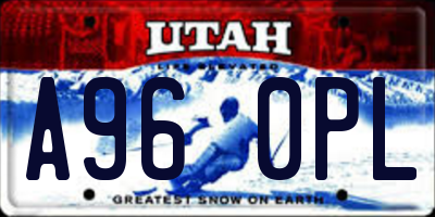 UT license plate A960PL