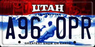 UT license plate A960PR