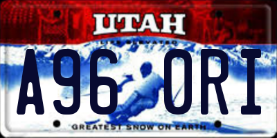 UT license plate A960RI