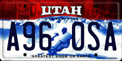 UT license plate A960SA