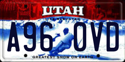 UT license plate A960VD