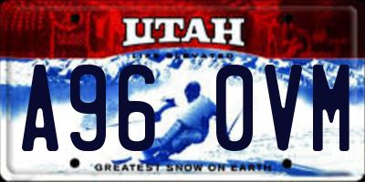 UT license plate A960VM