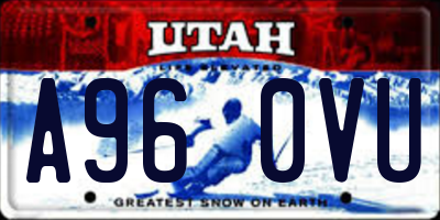 UT license plate A960VU