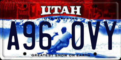 UT license plate A960VY