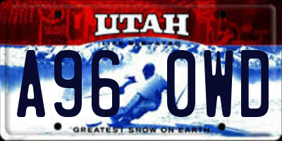 UT license plate A960WD