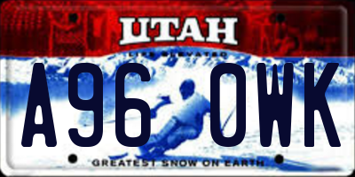 UT license plate A960WK