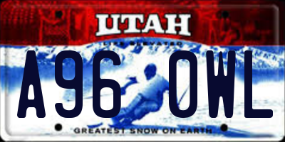UT license plate A960WL