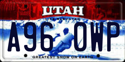 UT license plate A960WP