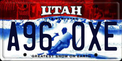 UT license plate A960XE