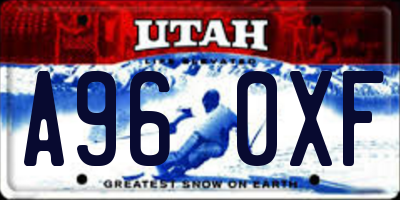 UT license plate A960XF