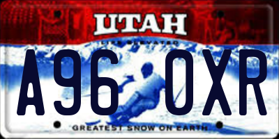 UT license plate A960XR