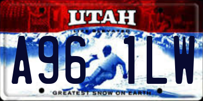 UT license plate A961LW