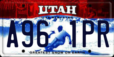 UT license plate A961PR