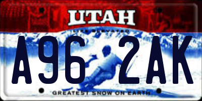 UT license plate A962AK