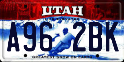 UT license plate A962BK