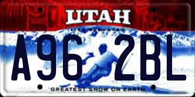 UT license plate A962BL