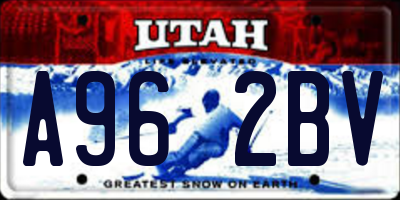 UT license plate A962BV