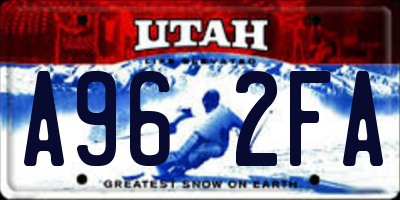 UT license plate A962FA