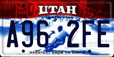 UT license plate A962FE