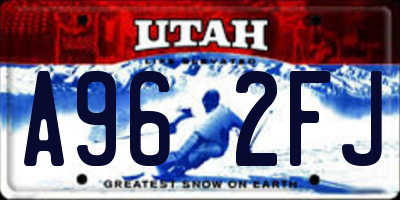 UT license plate A962FJ