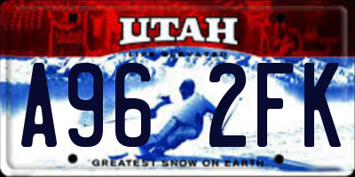 UT license plate A962FK
