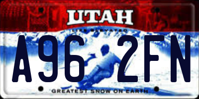 UT license plate A962FN