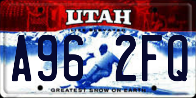 UT license plate A962FQ