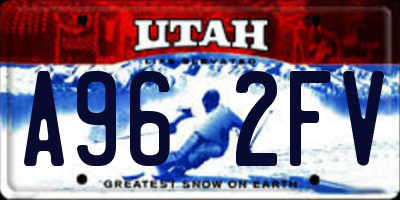 UT license plate A962FV