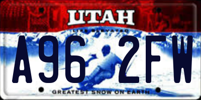 UT license plate A962FW