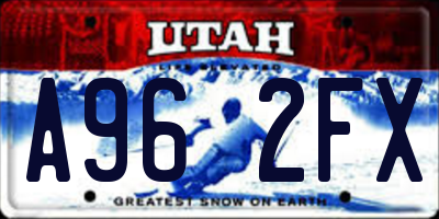 UT license plate A962FX