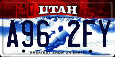 UT license plate A962FY