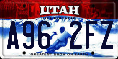 UT license plate A962FZ