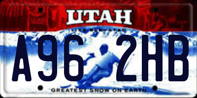UT license plate A962HB