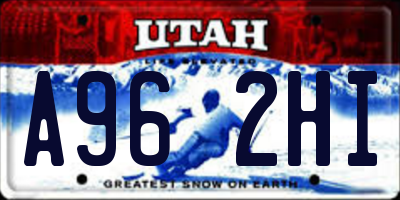 UT license plate A962HI