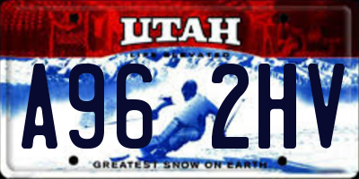 UT license plate A962HV