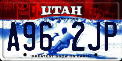 UT license plate A962JP