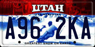 UT license plate A962KA