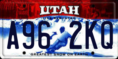 UT license plate A962KQ