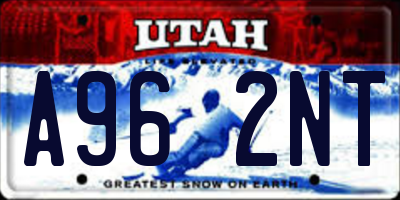 UT license plate A962NT