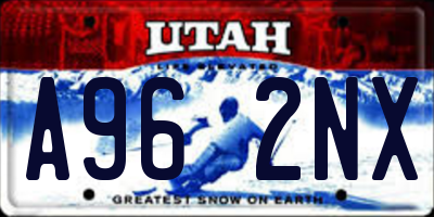 UT license plate A962NX