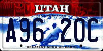 UT license plate A962OC