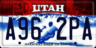 UT license plate A962PA